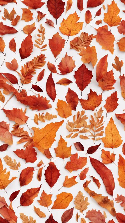 Ognisty jesienny wzór, przypominający spadające liście, w płynnej mieszance czerwieni i pomarańczy.
