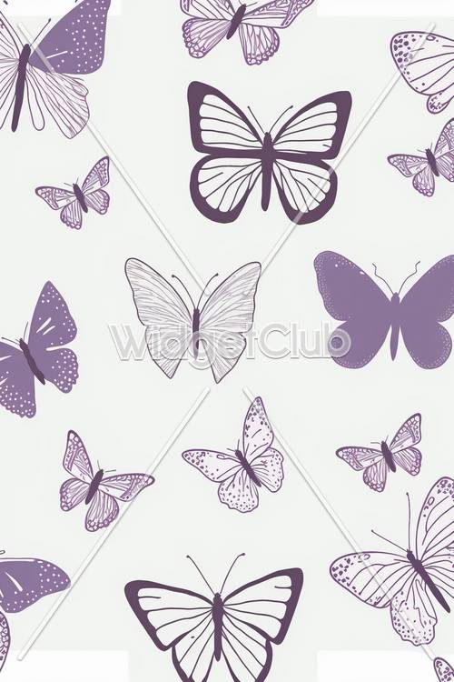 Farfalle colorate su sfondo bianco