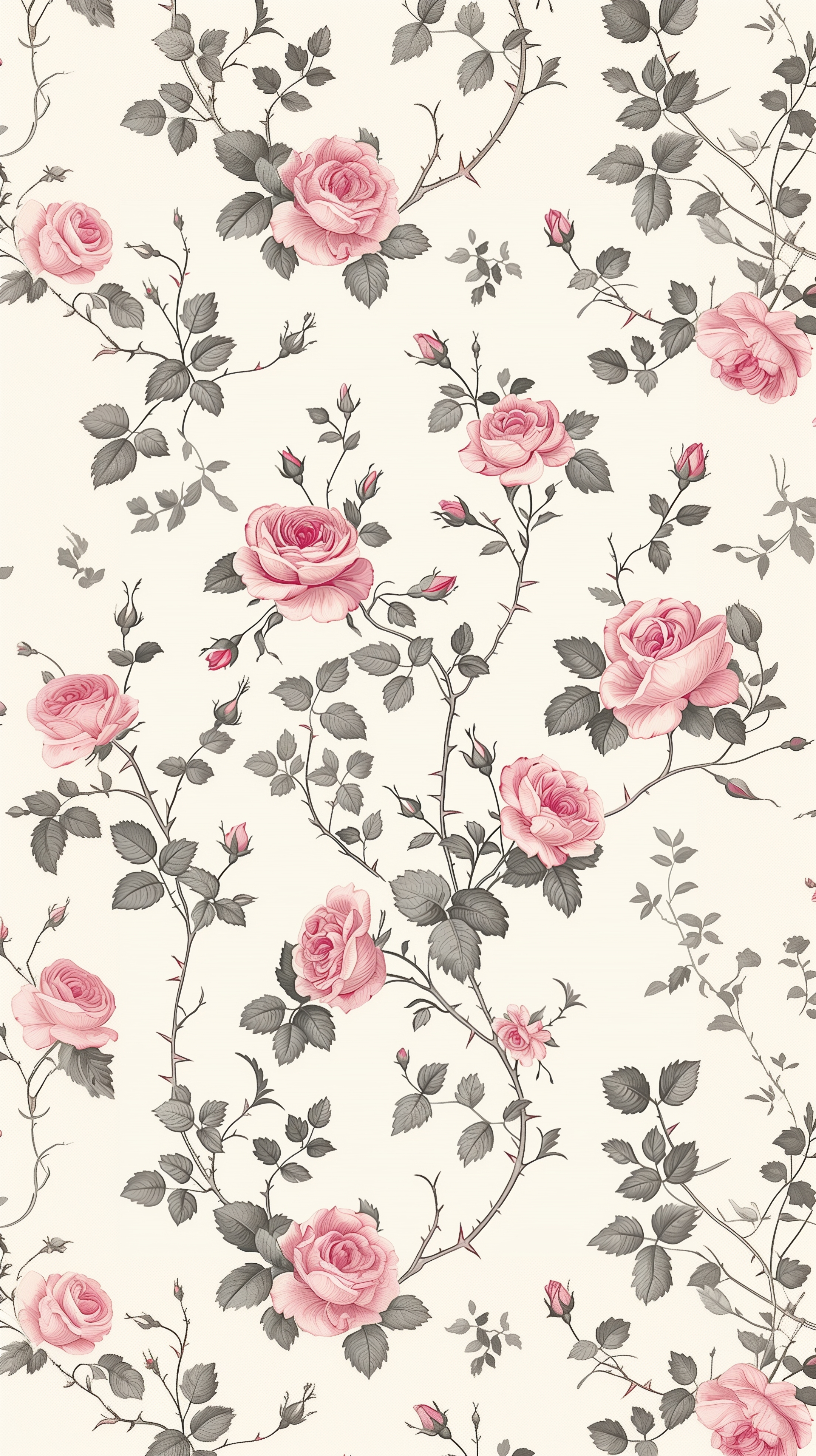 Elegant Pink Roses on a Pale Background Шпалери[e6d8c31f94974690a59b]