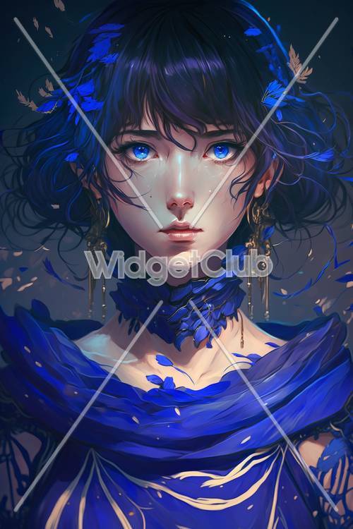 Niebieski portret fantasy