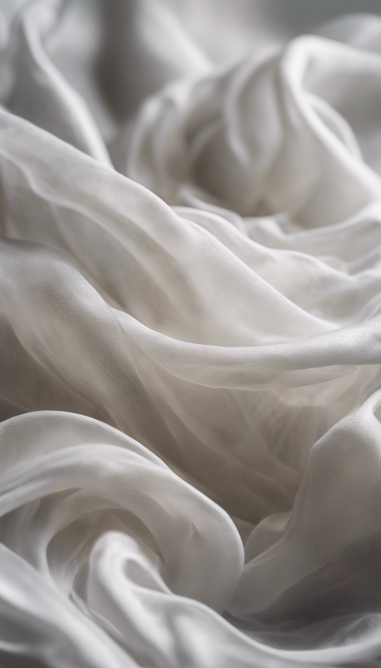 A swirling pattern on a white silk fabric that mimics a misty morning in a mountainous landscape. Ფონი[c62aa0668e074a9aaa33]