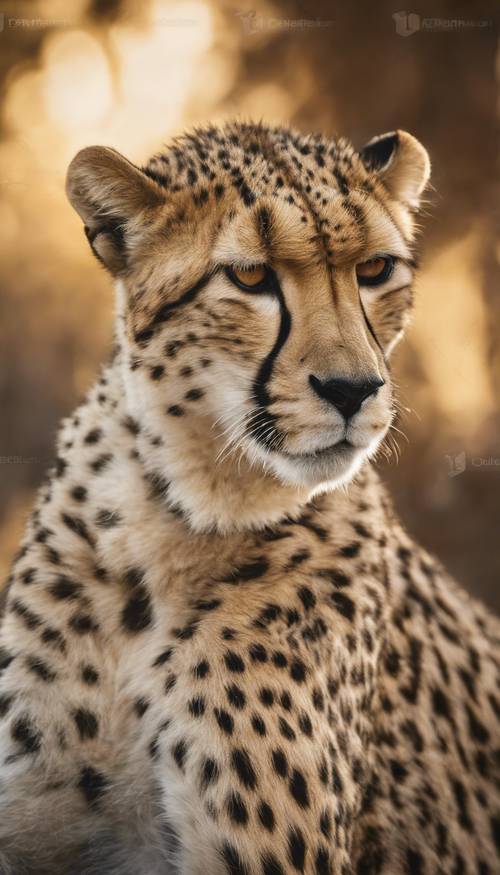 Elegancki wzór królewskiego geparda, którego plamy zastąpiono misternym złotym filigranem. Tapeta [c49e80d415e1464282c2]
