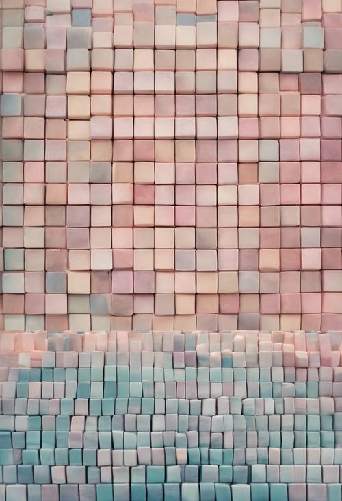 Square tiles in varying soft pastel tones creating a checkered effect. Tapeta [0f3fe79a696a442488a4]