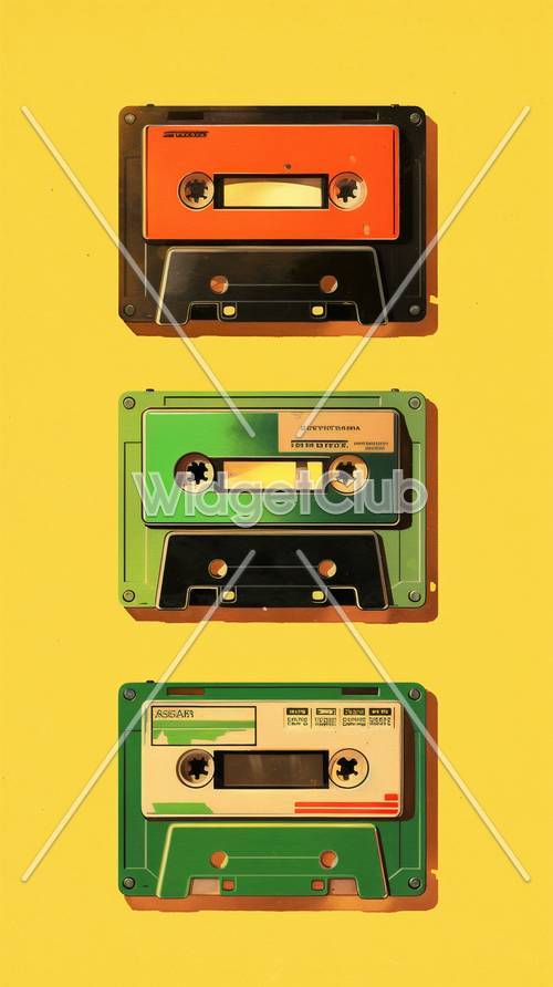 Băng Cassette Retro đầy màu sắc