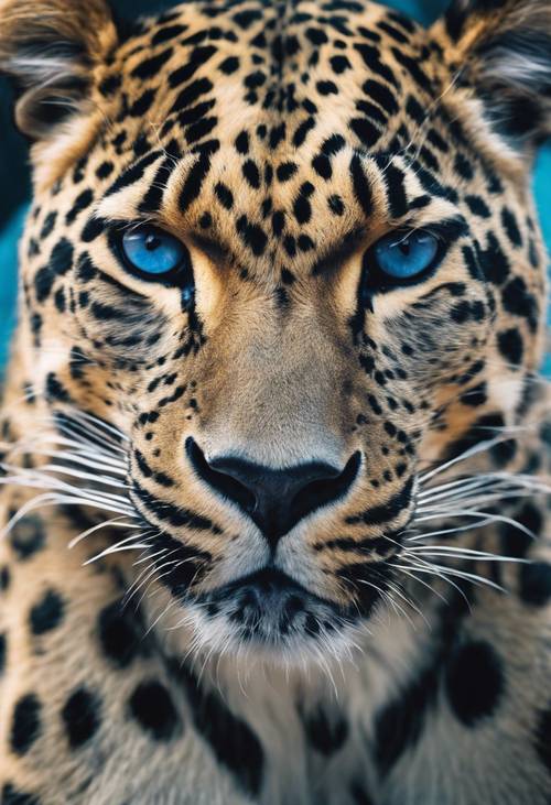 Close up of a Blue Leopard's strikingly blue and majestic rosette patterned fur. Tapeta [0fedd34a8e9d447bb5d8]