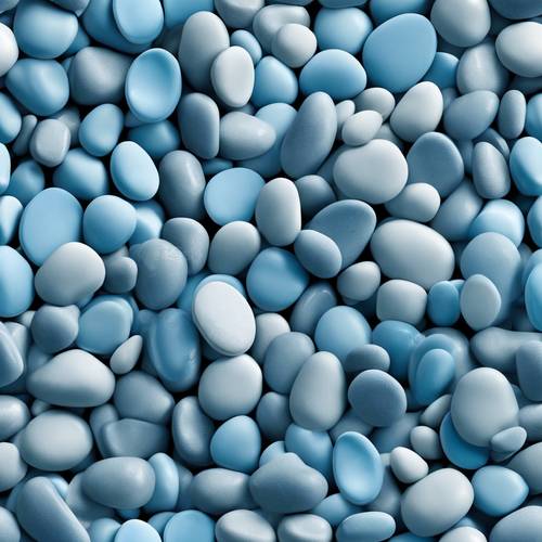 Smooth, rounded pebbles of baby blue hue creating a serene, seamless pattern.