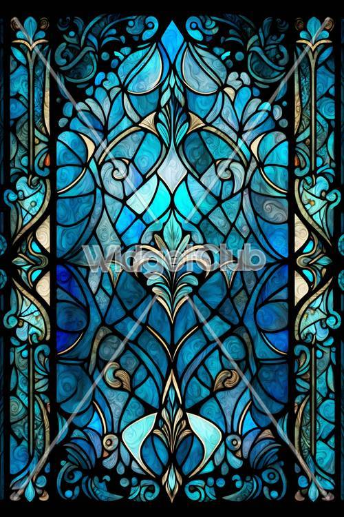 Colorful Stained Glass Design Ταπετσαρία [40734593835943e7a88e]