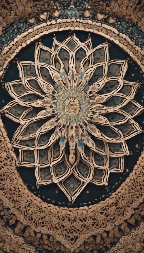 Ein kompliziertes Mandala-Muster, inspiriert von der Ästhetik der marokkanischen Architektur.