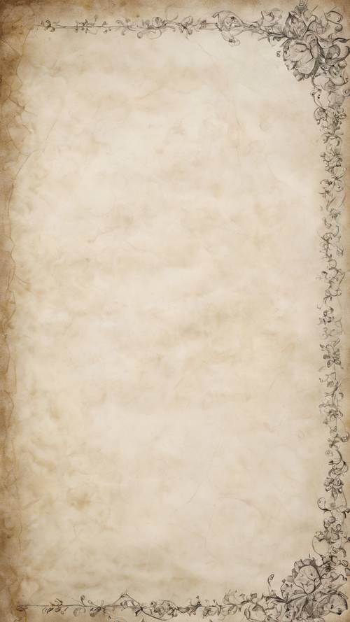 白色背景下的一張帶有紋理的羊皮紙。