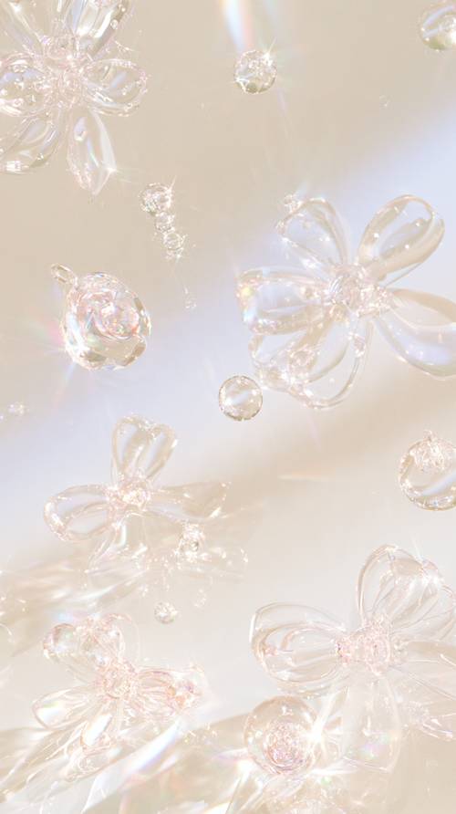 光るクリスタルの花と泡の壁紙 壁紙 [6c42a991b02041dfb836]