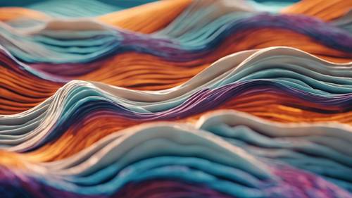 موجات مجردة مصنوعة من الألوان الباردة والدافئة المتناقضة