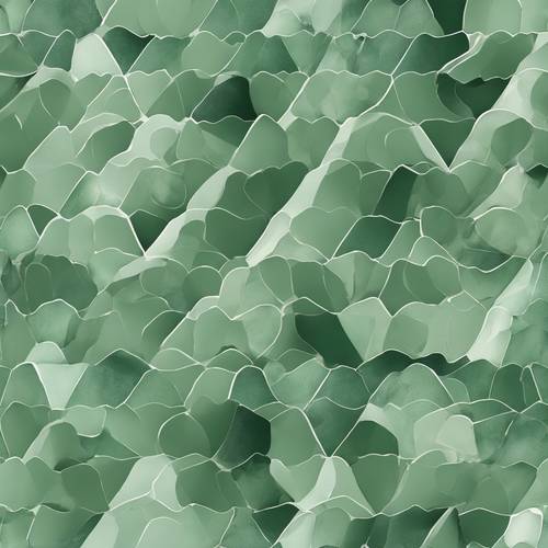 梦幻般的鼠尾草绿色混合色彩，形成抽象的几何图案。
