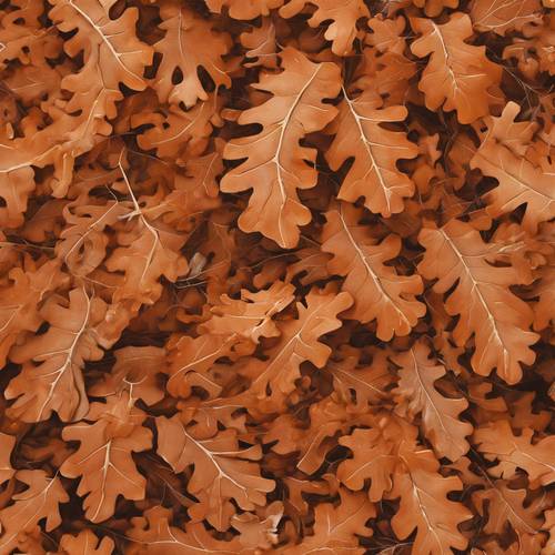 Une interprétation autiste de feuilles de chêne orange dans un motif tourbillonnant.