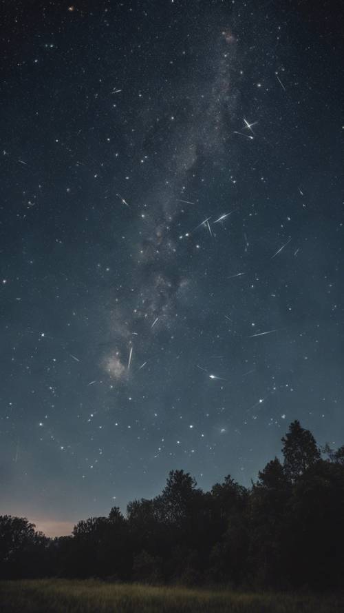 Ясное ночное небо, заполненное видимым созвездием Большой Медведицы.
