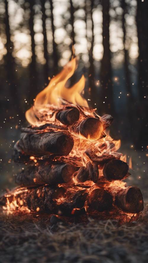 Api unggun yang mempesona, dimana apinya menari membentuk konstelasi Libra.