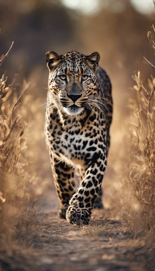 An endless pattern featuring a jagged dark leopard print, adding a sense of wilderness. Tapeta [37c816442af3444e8823]