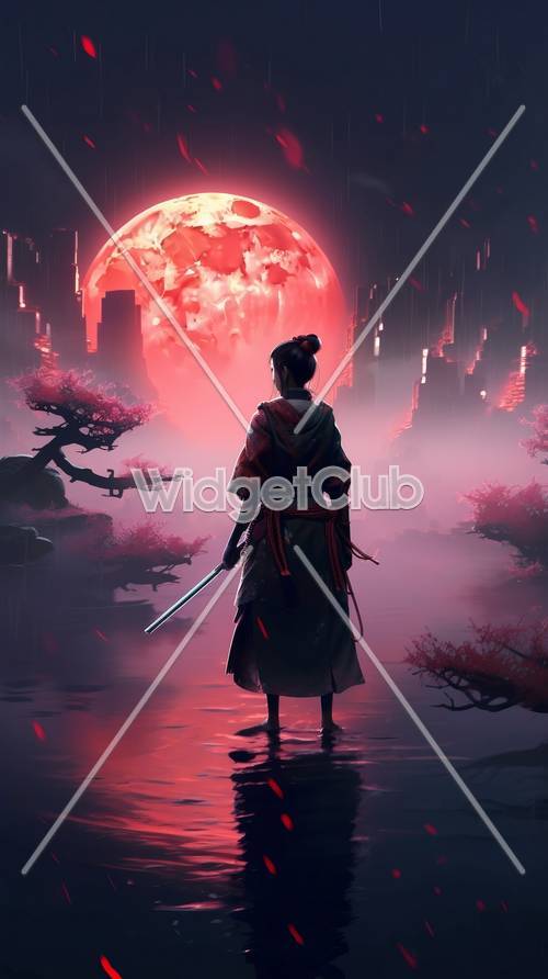 Samurai Under a Crimson Moon