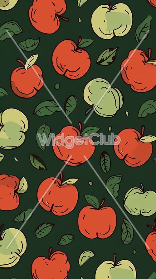 Kolorowy wzór jabłka dla dzieci