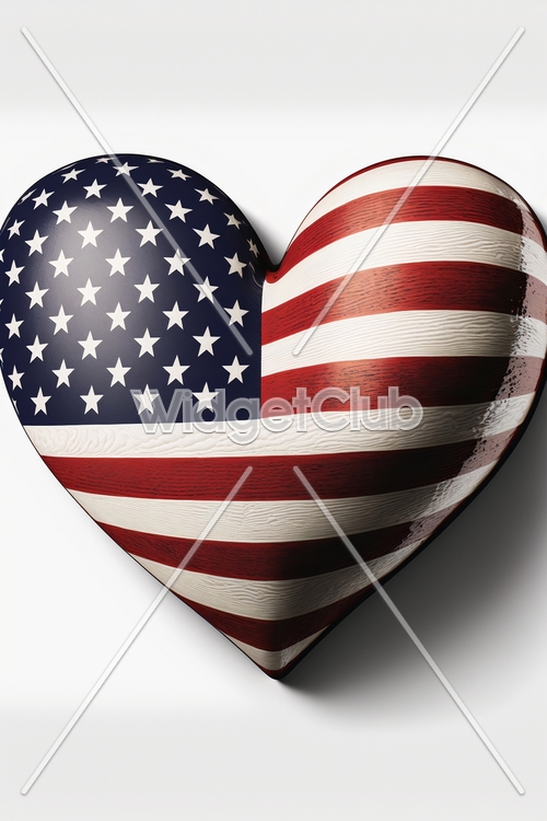 American Flag Heart Design Wallpaper[777cc9bc2f874879a430]