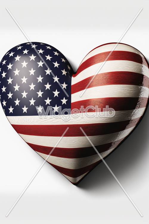 American Flag Heart Design