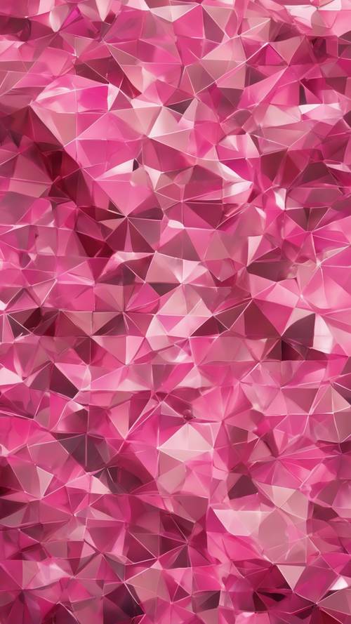Una obra de arte geométrica abstracta en varios tonos de rosa.