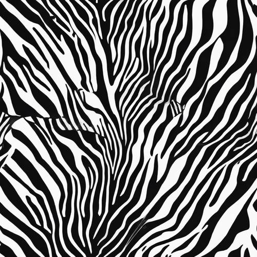 Padrão de camuflagem de zebra sem costura com impressionantes listras pretas contra um fundo branco.