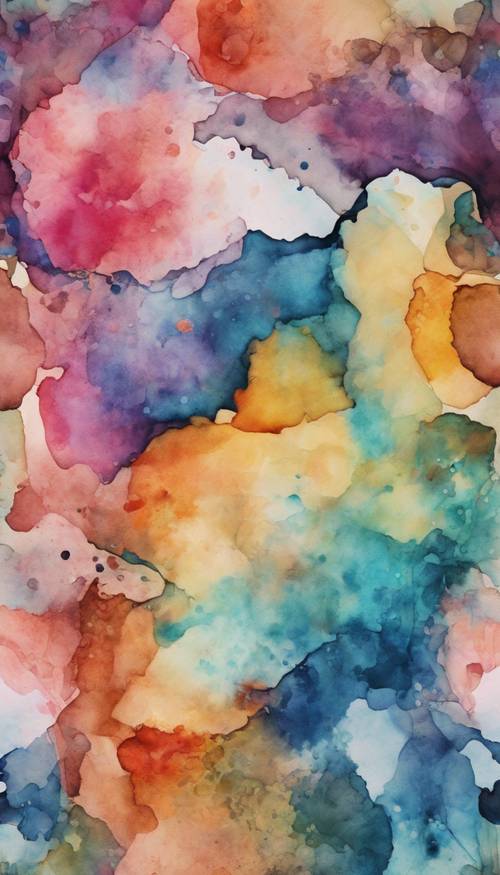 An abstract mixing of bold watercolors, blending together into a seamless pattern.