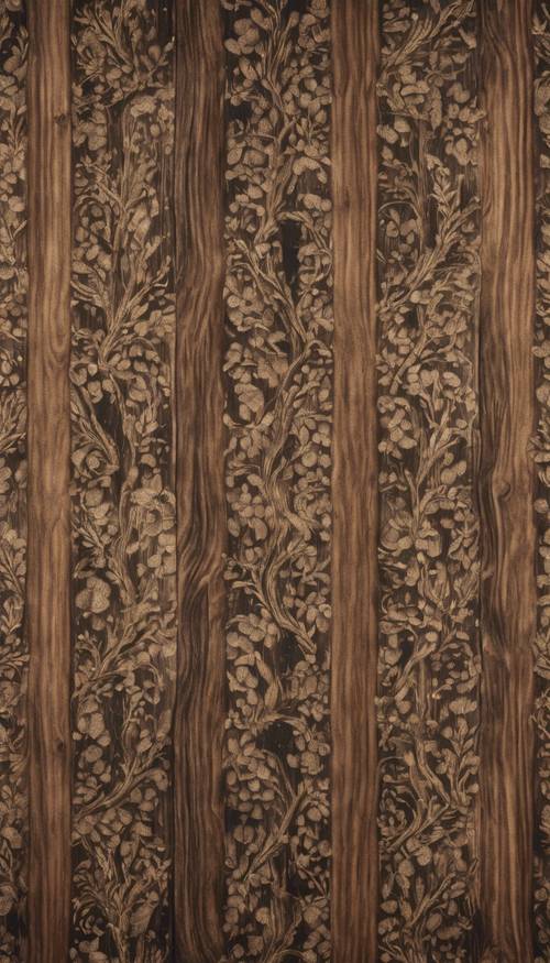 An antique silk pattern that imitates the texture and depth of seasoned old wood.