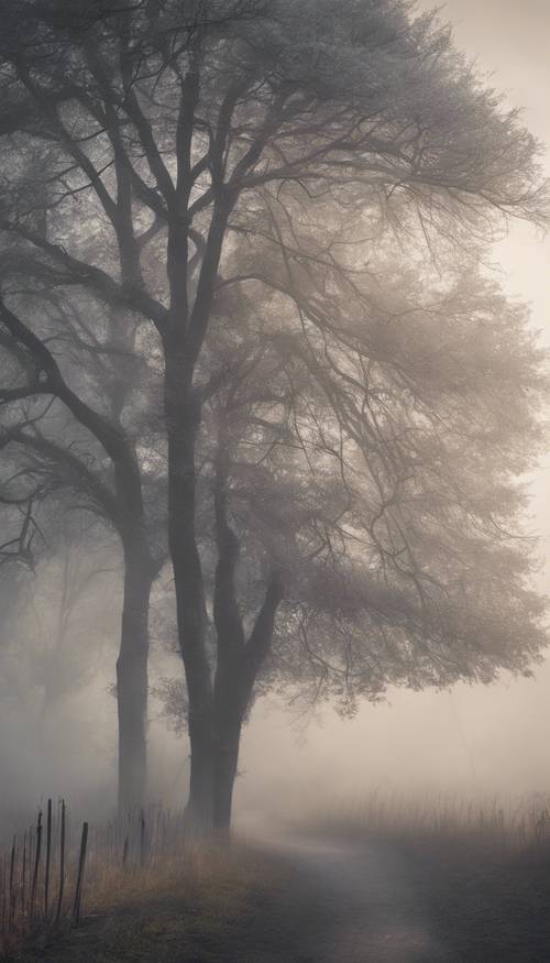 A gray ombre background wallpaper with a misty morning theme. Tapeta [89be466db82f460fb48f]