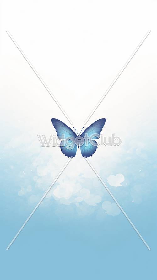 Голубая бабочка в небе