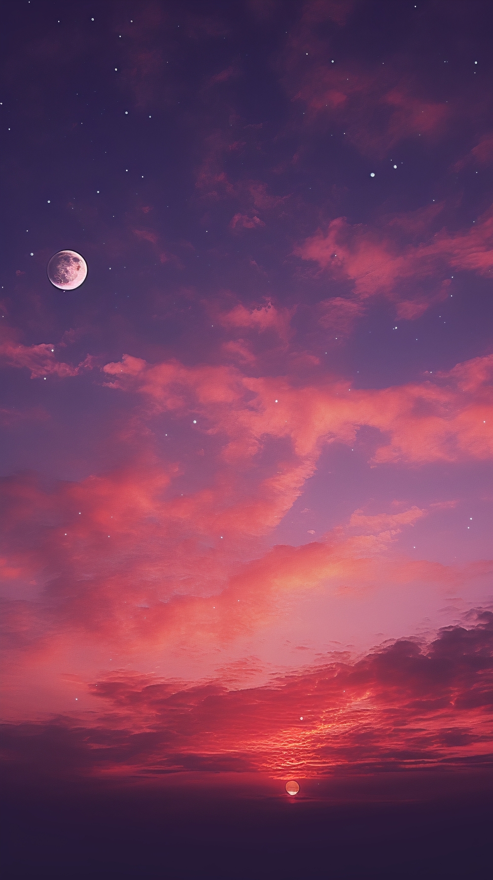 Moon and Stars on Purple Sky Hintergrund[737c14e90e784725b245]