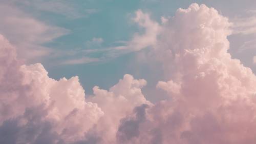 Un&#39;interpretazione astratta di un cielo nuvoloso con tonalità pastello assortite.
