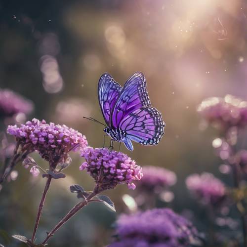 Papillons gracieux dans la nature avec des ailes délicates présentant un bel effet ombré violet.