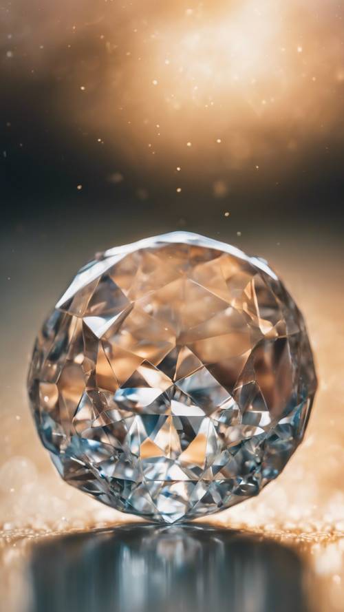 Un diamant en forme de cœur, flottant dans une bulle.