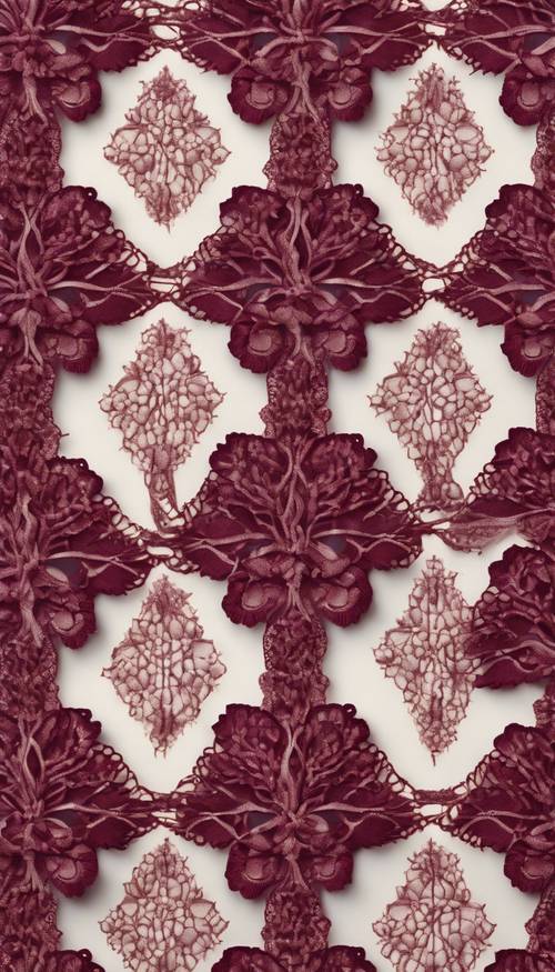 A burgundy lace showcasing floral elements, intertwining on a seamless canvas. Tapeta [f3107d3f466c4b9dad0e]