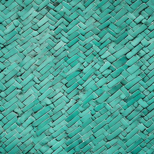 Turquoise bricks in a herringbone pattern as a repeating design
