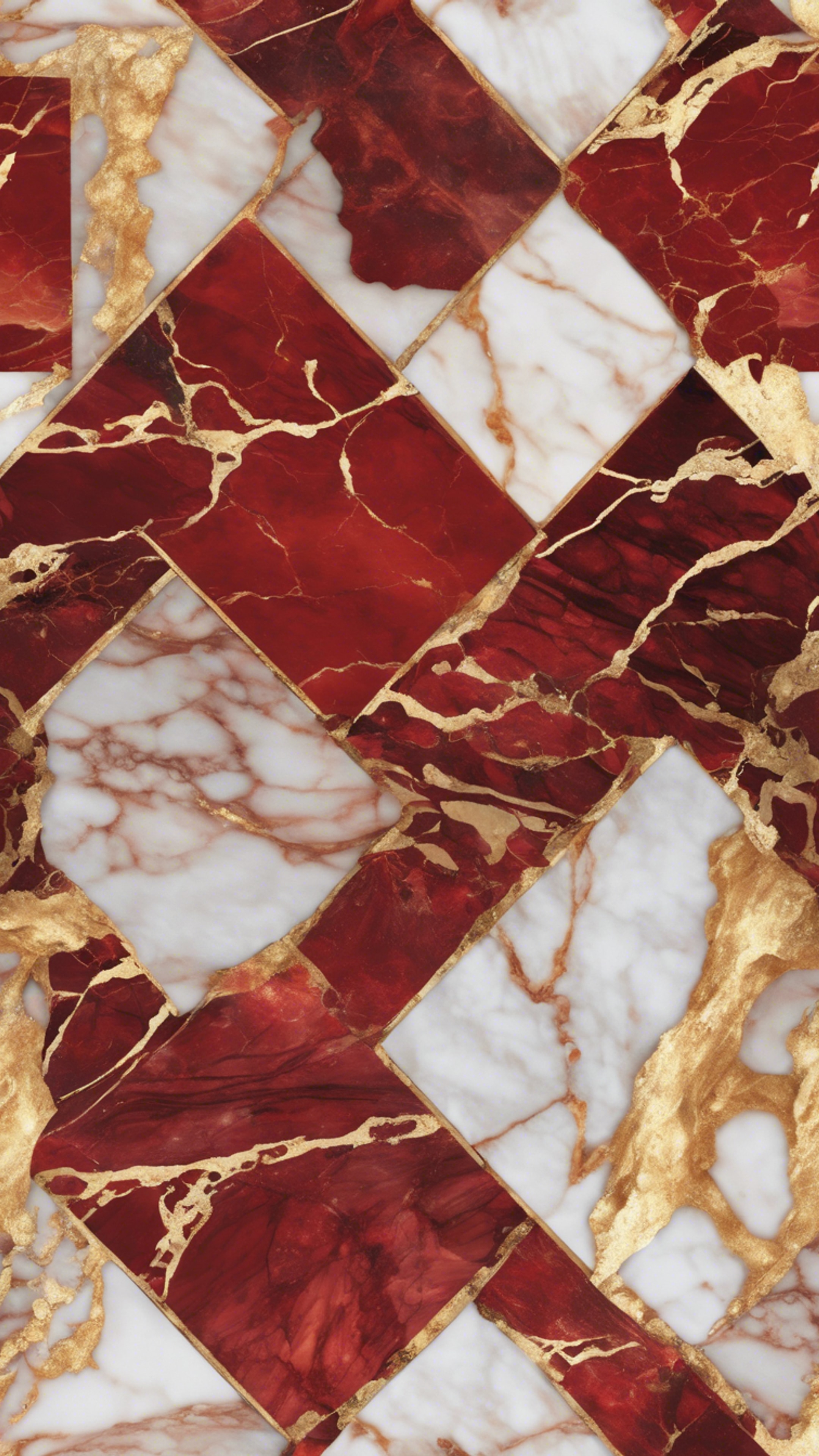 Seamless pattern of red and gold marble resembling the interior of an opulent mansion. 牆紙[0c55d253d85d467eb81b]