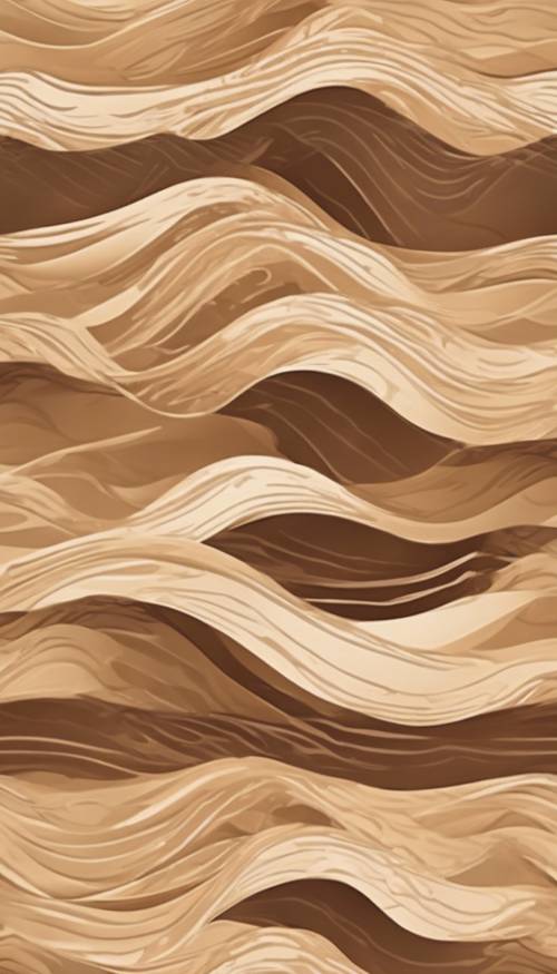 Ondas abstratas em um padrão ombré perfeito, que faz a transição de um bronzeado profundo para um bege suave.