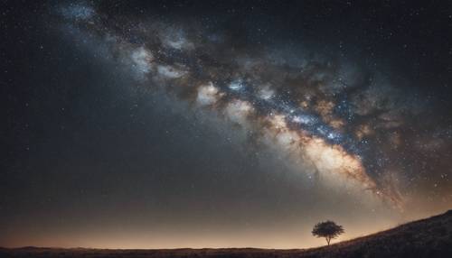 Un&#39;immagine della Via Lattea con miliardi di stelle che scintillano in lontananza.