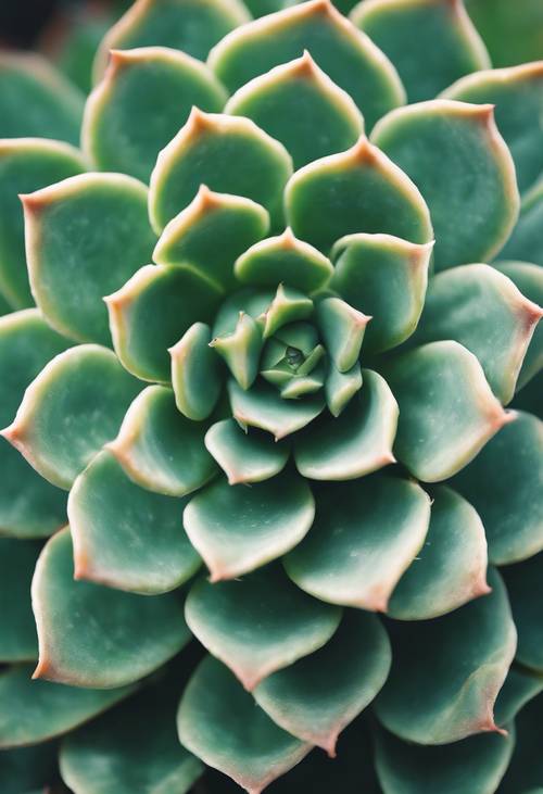 Una succulenta verde chiaro con intricati motivi geometrici