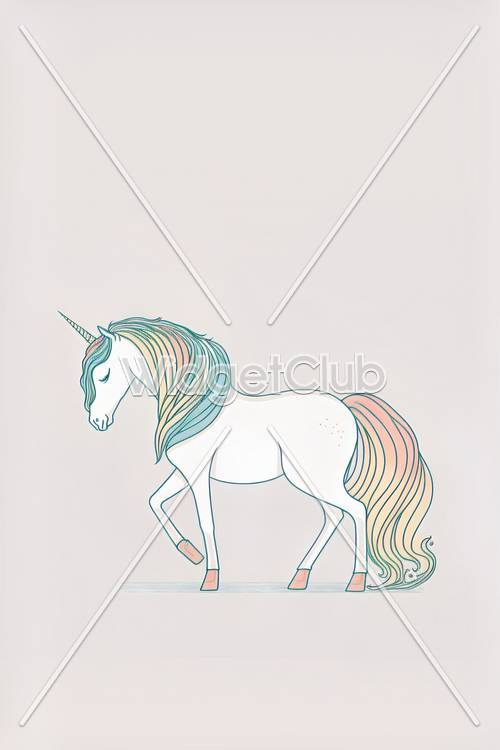 Pastel Colored Unicorn Illustration