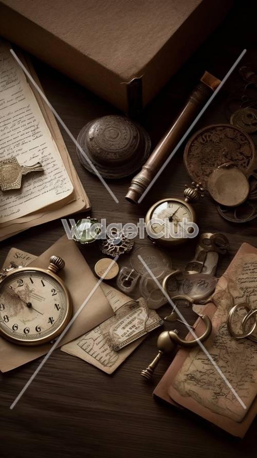 Vintage Treasures Timepiece Collection Wallpaper[0d4927ce60964ca28c3e]