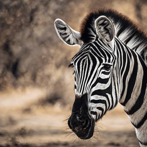 Zebra wykazująca rzadkie oznaki agresji, z obnażonymi zębami i błyszczącymi oczami.