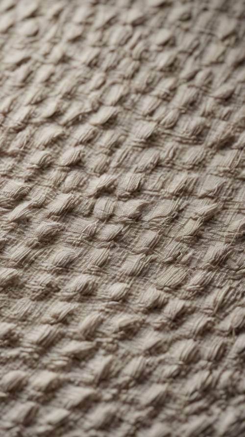 Close-up image of linen canvas prepared for painting, revealing the bumps and irregularities of the surface.