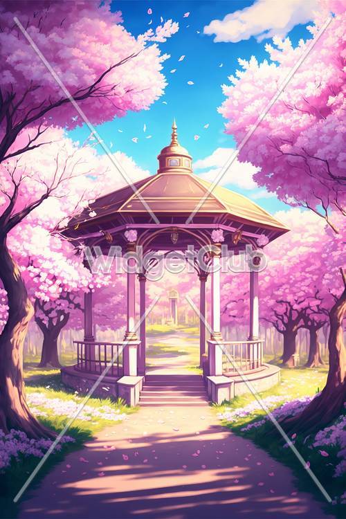 Kirschblüten-Pavillon im Frühling