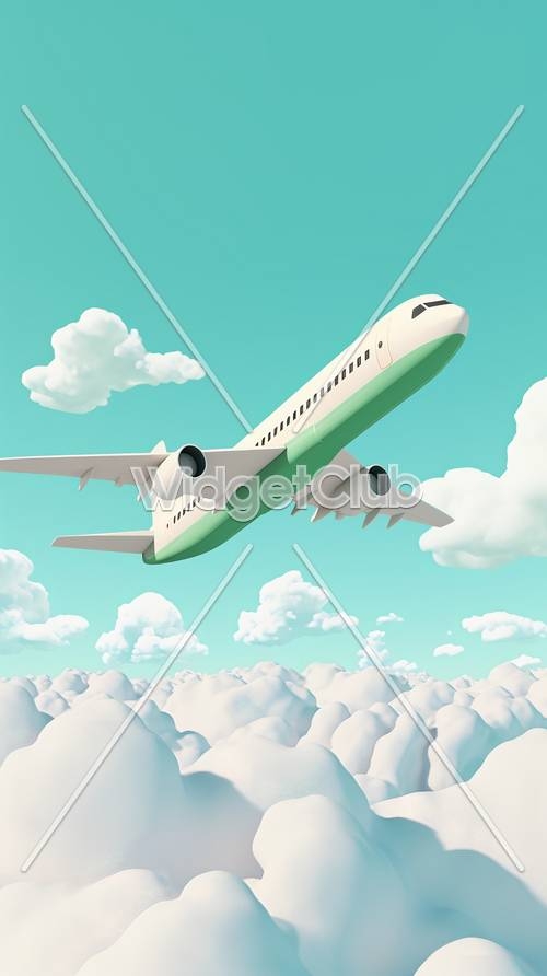Airplane Flying High in the Sky Tapeta[cde1e3521d0e4dfe8907]