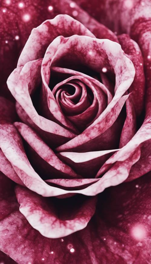 Абстрактный бордовый узор тай-дай, похожий на раскрывающуюся цветущую розу.