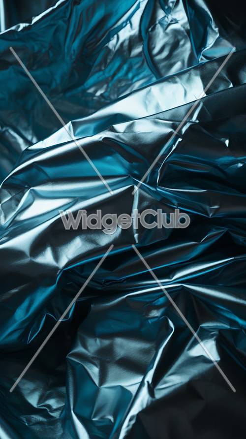 Blue Crumpled Foil Texture Tapeta [58108509a674407bb6e5]