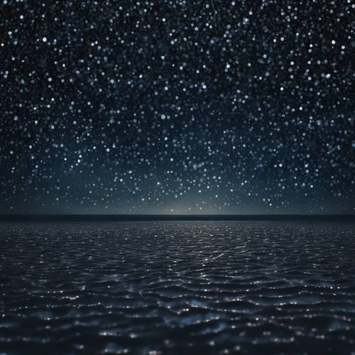 Uno schema ripetitivo in cui polvere di glitter scuri danza su un mare illuminato dalla luna.