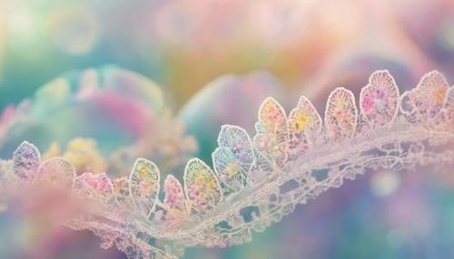 Pastel colored rainbow floral lace emanating joy and positivity.